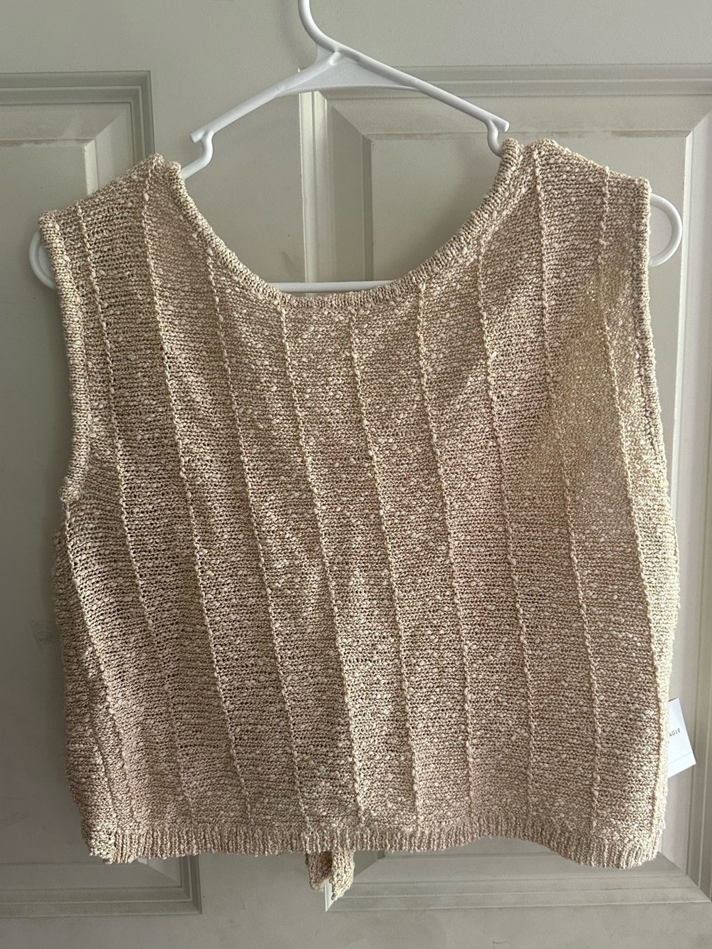 American Eagle Outfitters Textured Beige Knit Tank